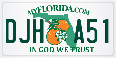 FL license plate DJHA51