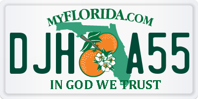 FL license plate DJHA55