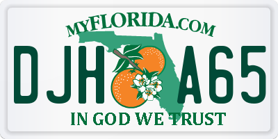 FL license plate DJHA65