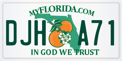 FL license plate DJHA71
