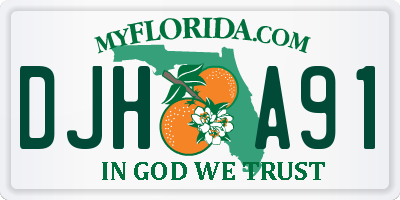 FL license plate DJHA91