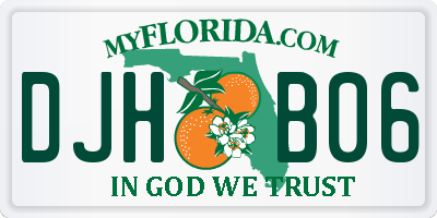 FL license plate DJHB06