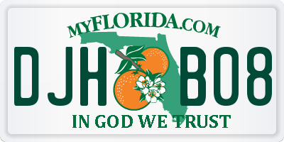 FL license plate DJHB08