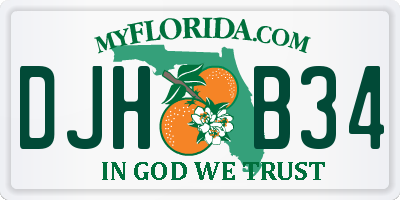 FL license plate DJHB34