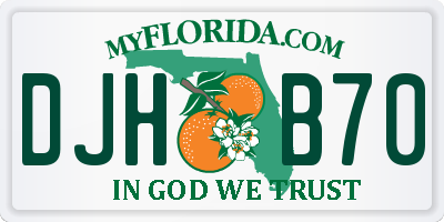 FL license plate DJHB70