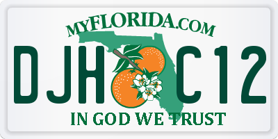 FL license plate DJHC12