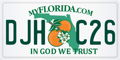 FL license plate DJHC26