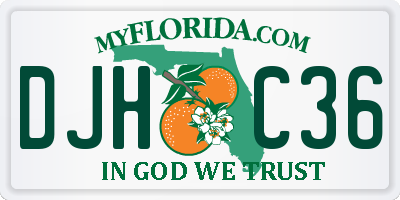 FL license plate DJHC36