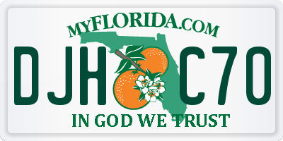 FL license plate DJHC70