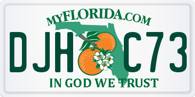 FL license plate DJHC73