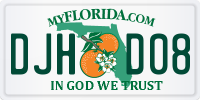 FL license plate DJHD08