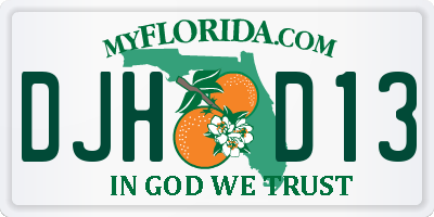 FL license plate DJHD13