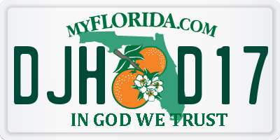 FL license plate DJHD17