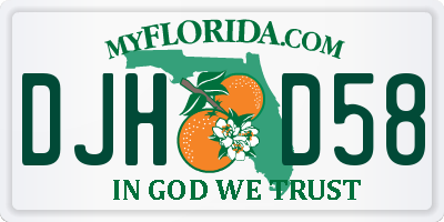 FL license plate DJHD58
