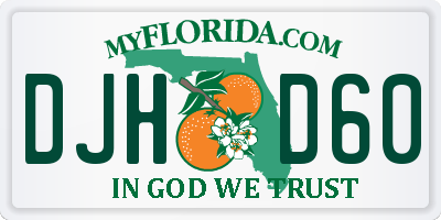 FL license plate DJHD60