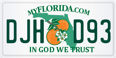 FL license plate DJHD93