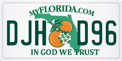 FL license plate DJHD96