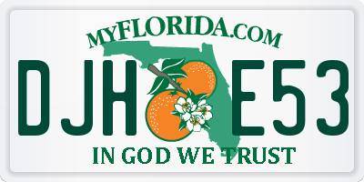 FL license plate DJHE53