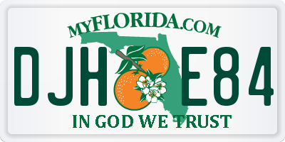 FL license plate DJHE84