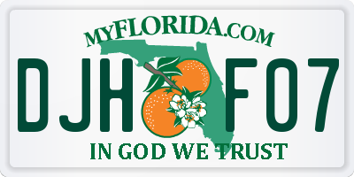 FL license plate DJHF07