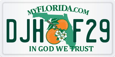 FL license plate DJHF29