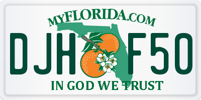 FL license plate DJHF50