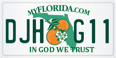 FL license plate DJHG11