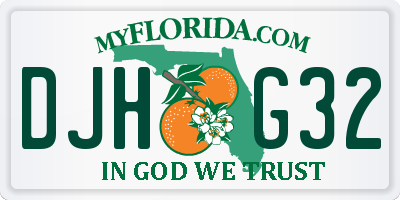FL license plate DJHG32