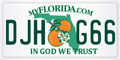 FL license plate DJHG66