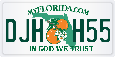 FL license plate DJHH55
