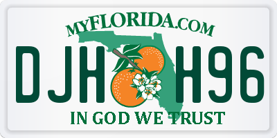 FL license plate DJHH96