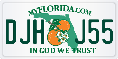 FL license plate DJHJ55