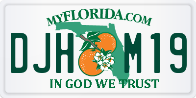 FL license plate DJHM19