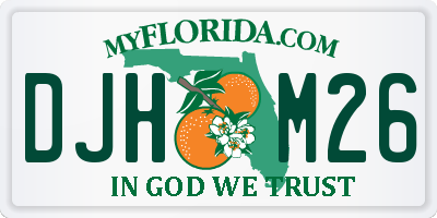 FL license plate DJHM26