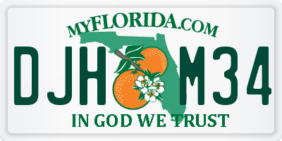 FL license plate DJHM34