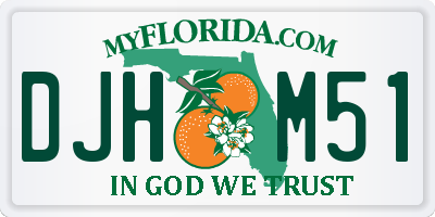 FL license plate DJHM51