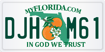 FL license plate DJHM61