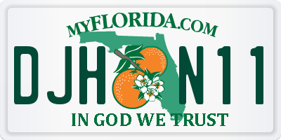 FL license plate DJHN11