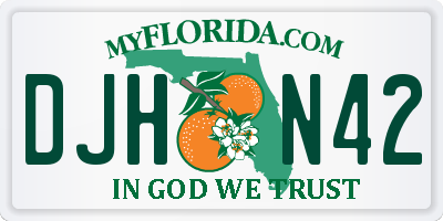 FL license plate DJHN42