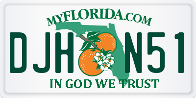 FL license plate DJHN51