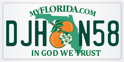 FL license plate DJHN58