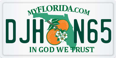 FL license plate DJHN65