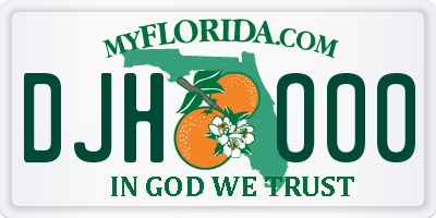 FL license plate DJHO00