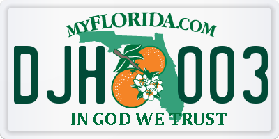 FL license plate DJHO03