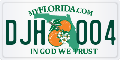FL license plate DJHO04