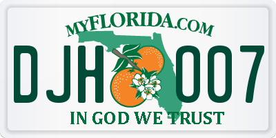 FL license plate DJHO07