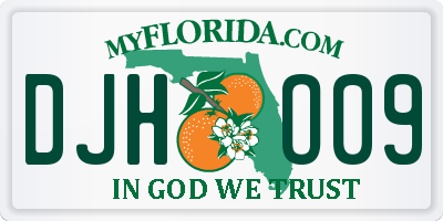 FL license plate DJHO09