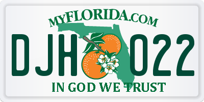 FL license plate DJHO22