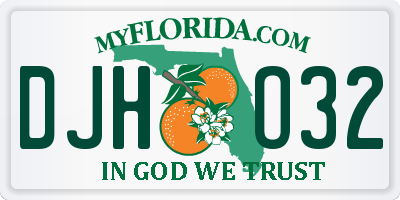 FL license plate DJHO32