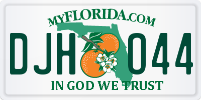 FL license plate DJHO44